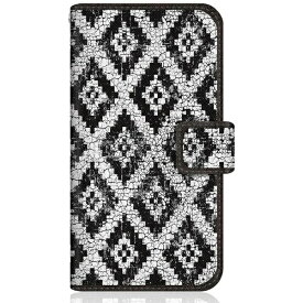 CaseMarket｜ケースマーケット CaseMarket XQ-BT44 スリム手帳型ケース アラスカ モダン モノトーン インディアン Black & White XQ-BT44-BCM2S2114-78