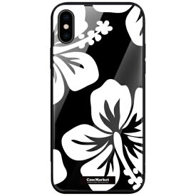 CaseMarket｜ケースマーケット CaseMarket 背面強化ガラス 背面ケース apple iPhone 12 Pro (iPhone12Pro) モノ タヒチ ハイビスカス モノトーン グラフィックス 2077 iPhone12Pro-BCM2G2077-78