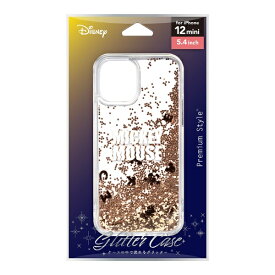 PGA｜ピージーエー iPhone 12 mini用 グリッターケース Premium Style ミッキーマウス PG-DLQ20F01MKY