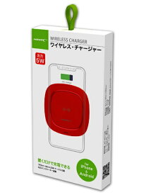HIDISC｜ハイディスク 置くだけ充電器 ワイヤレスチャージャー for スマートフォン レッド HD-WCP5RD [5W]