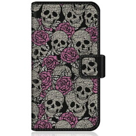 CaseMarket｜ケースマーケット CaseMarket SHG06 スリム手帳型ケース スカル & ローズ ロックテイスト ダメージ SHG06-BCM2S2033-78