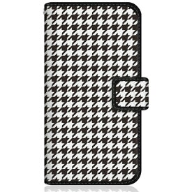 CaseMarket｜ケースマーケット CaseMarket SO-53B スリム手帳型ケース ブラック チドリ グラフィカル 千鳥柄 SO-53B-BCM2S2126-78