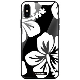 CaseMarket｜ケースマーケット CaseMarket 背面強化ガラス 背面ケース apple iPhone 12 Pro Max (iPhone12ProMax) モノ タヒチ ハイビスカス モノトーン グラフィックス 2077 iPhone12ProMax-BCM2G2077-78