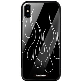CaseMarket｜ケースマーケット CaseMarket 背面強化ガラス 背面ケース apple iPhone 13 (iPhone13) ブラック ラインアート フレアパターン HOT ROD 2047 iPhone13-BCM2G2047-78
