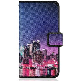 CaseMarket｜ケースマーケット CaseMarket SH-M19 スリム手帳型ケース フォト デザイン ナイト ニューヨーク パープル クラシック SH-M19-BCM2S2039-78