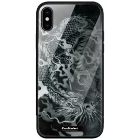 CaseMarket｜ケースマーケット CaseMarket 背面強化ガラス 背面ケース apple iPhone SE 第3世代 2022年 新型 (iPhoneSE3) 龍の咆哮 黒龍 昇り竜 0061 黒龍 iPhoneSE3-BCM2G0061-78
