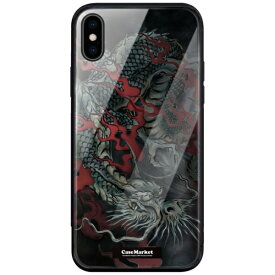 CaseMarket｜ケースマーケット CaseMarket 背面強化ガラス 背面ケース apple iPhone SE 第3世代 2022年 新型 (iPhoneSE3) 龍の咆哮 黒龍 昇り竜 0062 紅龍 iPhoneSE3-BCM2G0062-78