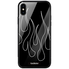 CaseMarket｜ケースマーケット CaseMarket 背面強化ガラス 背面ケース apple iPhone SE 第3世代 2022年 新型 (iPhoneSE3) ブラック ラインアート フレアパターン HOT ROD 2047 iPhoneSE3-BCM2G2047-78