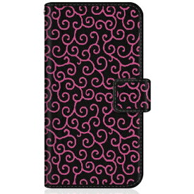 CaseMarket｜ケースマーケット CaseMarket XperiaAceIII スリム手帳型ケース モダン 唐草模様 ブラック & ピンク TOKYO STYLE XperiaAceIII-BCM2S2540-78