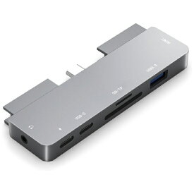 グローチャー｜GLOTURE iPad Pro用［USB-C オス→メス カードスロットx2 / HDMI / φ3.5mm / USB-A / USB-Cx2］USB PD対応 60W ドッキングステーション GeeHub [USB Power Delivery対応]