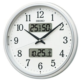 SEIKO｜セイコー 掛け時計 【夜でも見える・温度/湿度/カレンダー表示】 白パール KX276W [電波自動受信機能有]