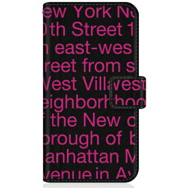 CaseMarket｜ケースマーケット CPH2309 スリム手帳型ケース New York Typography - ピンク スリム ダイアリー CPH2309-BCM2S2633-78