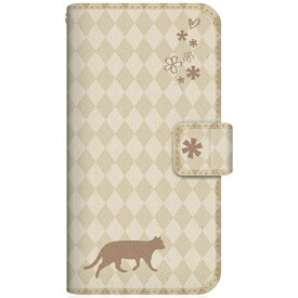 CaseMarket｜ケースマーケット NYAGO iPhone14Pro スリム手帳型ケース NYAGO ノート フレンチ フラワー ダイアリー キャット シルエット ダイヤ柄 & てくてくお散歩だにゃん クリーム iPhone14Pro-BNG2S2462-78