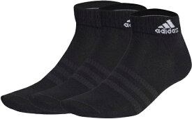 アディダス｜adidas 男女兼用 薄手・軽量アンクルソックス3足組(Sサイズ/ブラック×ホワイト) EBL54【返品交換不可】