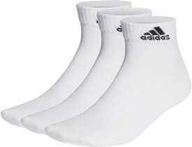 アディダス｜adidas 男女兼用 薄手・軽量アンクルソックス3足組(Mサイズ/ホワイト×ブラック) EBL54【返品交換不可】