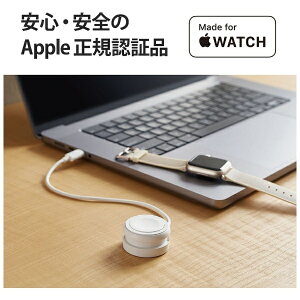 ELECOM�b�G���R�� Apple Watch ( �A�b�v���E�H�b�` ) �[�d�� USB-C �P�[�u�� ��23cm ����^�C�v �y AppleWatch Ultra 2 / SE ��2���� / Series 10 / 9 / 8 / 7 ���Ή� �z �z���C�g �z���C�g MPA-AWMCQWH