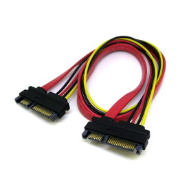 変換名人 SATA＋SATA電源 延長ケーブル 50cm レッド SA7855