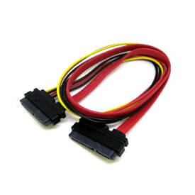 変換名人 SATA＋SATA電源 延長ケーブル（メス-メス） 50cm レッド SA7862