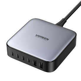 UGREEN｜ユーグリーン AC-USB充電器 ノートパソコン・タブレットPC対応 200W [6ポート：USB-Cx4＋USB-Ax2 /USB Power Delivery対応] グレー 90551