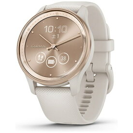 GARMIN｜ガーミン スマートウォッチ vivomove Trend（ヴィヴォムーブ トレンド） Ivory×Peach Gold 010-02665-71【Suica対応】