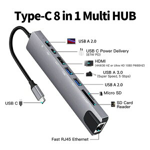 YouZipperb[Wbp[ mUSB-C IXX J[hXbgx2 / HDMI / LAN / USB-Ax2 / USB-Cx2n USB PDΉ 87W hbLOXe[V HDX-C8 [USB Power DeliveryΉ]