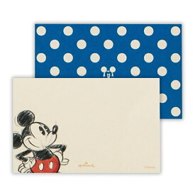 ニホンホールマーク｜Hallmark ミニメッセージカード　ディズニー両面ミッキードット青2 EPN-818-258 【代金引換配送不可】