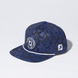 フットジョイ｜FootJoy メンズ UVカット プリントフラットキャップ(フリー：57-59cm/ネイビー)FH23AFC ネイビー FH23AFC [メンズ /フリー：57-59cm]【返品交換不可】
