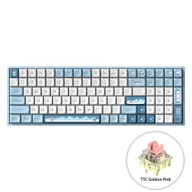 iQunix｜アイキューニックス ゲーミングキーボード F97(TTC Golden Pink軸・英語配列) Wintertide iq-f97-wintertide-ttc-golden-pink [有線・ワイヤレス /Bluetooth・USB]