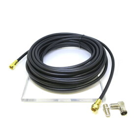 変換名人 アンテナ用ケーブル [F型⇔F型 /10m] 4C用 L型変換アダプタ/中継アダプタ付 ブラック AN4359