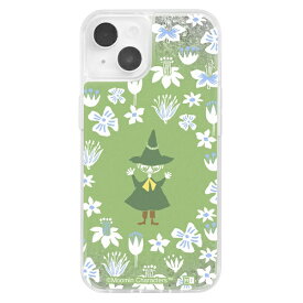 イングレム｜Ingrem iPhone 14 / 13 / 『ムーミン』/ラメ グリッターケース / スナフキン_フラワー IJ-AP36LG1S/MT39