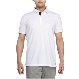mizuno｜ミズノ メンズ ベーシック半袖共衿シャツ(Mサイズ/ホワイト)E2MAAA01【返品交換不可】