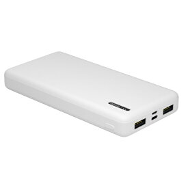 グリーンハウス｜GREEN HOUSE モバイルバッテリー 10000mAh 付属ケーブル長： 15cm ホワイト GH-BTT100C-WH [2ポート]