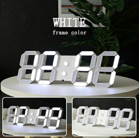 GOLWIS｜ゴルウィス 3D LEDデジタルクロック （掛け置き兼用） GOLWIS ホワイト CLK0038WH