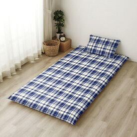 小栗｜OGURI 【敷布団カバー】 マドラスチェック ふとんが入れやすいL字ファスナー 約105×215cm ピンク FF13111-16 [シングルサイズ]