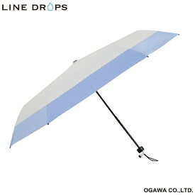 小川｜Ogawa 折りたたみ傘 SONAERU 反射生地・笛付き LINEDROPS ホワイト×サックス LD-S-10M [晴雨兼用傘 /55cm]