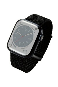 ELECOM�b�G���R�� �A�b�v���E�H�b�` �o���h Apple Watch SE3 / SE2 / SE1 ( ��3 / 2 / 1����) / Series 11 / 10 / 9 / 8 / 7 / 6 / 5 / 4 [ 42 41 40 38mm ] �t�@�u���b�N �ʃt�@�X�i�[�� �x���g �u���b�N �u���b�N AW-41BDFBBK
