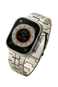 ELECOM�b�G���R�� �A�b�v���E�H�b�` �o���h Apple Watch Ultra 3 / SE ��3���� / Series 11 / 10 / 9 / 8 / 7 / 6 / 5 / 4 [ 49 46 45 44 42mm ] �`�^�� �X�e�����X �O�܂�v�b�V���� �x���g �V���o�[ AW-49BDTITSV