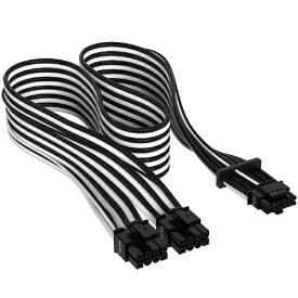 CORSAIR｜コルセア 12VHPWRスリーブケーブル PCIe 5.0 12VHPWR PSU Individually Sleeved Cable Black/White ブラック/ホワイト CP-8920333