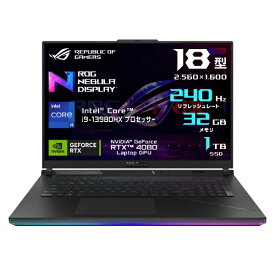 ASUS｜エイスース ゲーミングノートパソコン ROG Strix SCAR 18 ブラック G834JZ-I9R4080PRO [RTX 4080 /18.0型 /Windows11 Pro /intel Core i9 /メモリ：32GB /SSD：1TB]