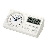 SEIKO｜セイコー 目覚まし時計 【スタディタイム】 白 KR521W [アナログ・デジタル]