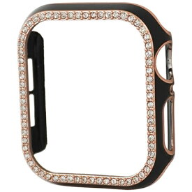 GAACAL｜ガーカル Apple Watch Series 7-8 41mm スワロフスキーフレーム ブラックローズゴールド W00065BKR5