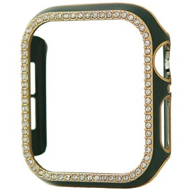 GAACAL｜ガーカル Apple Watch Series 7-8 41mm スワロフスキーフレーム グリーンゴールド W00065GG5