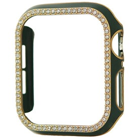 GAACAL｜ガーカル Apple Watch Series 7-8 45mm スワロフスキーフレーム グリーンゴールド W00065GG6