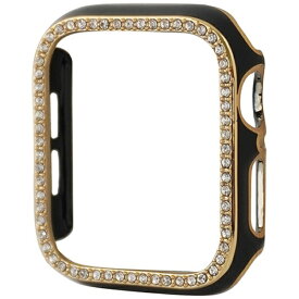 GAACAL｜ガーカル Apple Watch Series 4-6/SE1-2 44mm スワロフスキーフレーム ブラックゴールド W00065BKG4