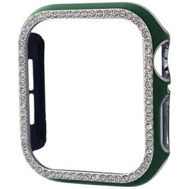GAACAL｜ガーカル Apple Watch Series 4-6/SE1-2 44mm スワロフスキーフレーム グリーンシルバー W00065GS4