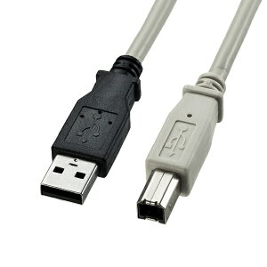 �T�����T�v���C�bSANWA SUPPLY USB-A �� USB-B�P�[�u�� [3m /USB2.0] ���C�g�O���[ KU20-3K2