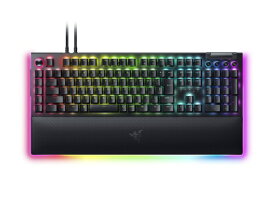 【エントリーで2倍pt(6/5まで)】 RAZER｜レイザー ゲーミングキーボード＋リストレスト BlackWidow V4 Pro(グリーン軸) ブラック RZ03-04681400-R3J1 [有線 /USB]