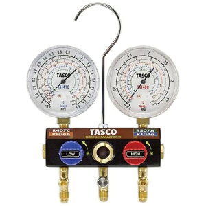 �C�`�l��TASCO�bICHINEN TASCO R404A�ER407C�ER507A�ER134a�p �{�[���o���u���Q�[�W�}�j�z�[���h�L�b�g �Q�[�W�a��80/�`���[�W�z�[�X150cm �P�[�X�t 1�� TA124W-2