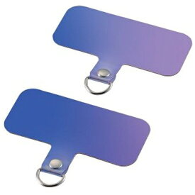 ELECOM｜エレコム スマホ ストラップホールシート ケーブル穴用 1口タイプ 2枚入り オーロラ P-STHD1ACR