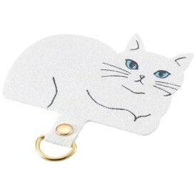 ELECOM｜エレコム スマホ ストラップホールシート ケーブル穴用 1口タイプ 1枚入り アニマルタイプ 白ネコ P-STHD1AMCATW